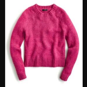 JCREW Crewneck Sweater In Fuchsia Multi Heather Long Sleeve Medium wool blend